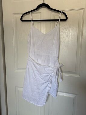 Abercrombie & Fitch White Smocked Waist Dress